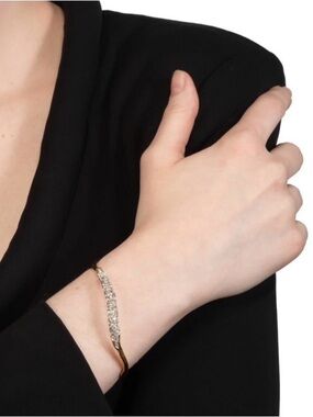 NEW Alexis Bittar Solanales Gold Crystal Skinny Bangle Bracelet AU02